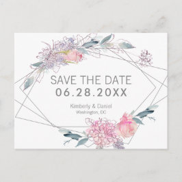 Waterverf Floral Geometric Save the Date Aankondigingskaart
