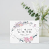 Waterverf Floral Geometric Save the Date Aankondigingskaart (Staand voorkant)