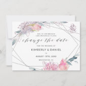 Waterverf Floral Geometric verander de Datum Save The Date (Voorkant)