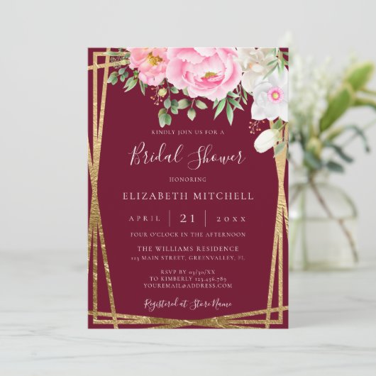 Waterverf Floral Geometric Vrijgezellenfeest Kaart (Staand voorkant)