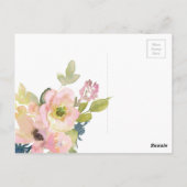 Waterverf Floral Geometric Wedding Briefkaart (Achterkant)