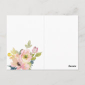 Waterverf Floral Geometric Wedding Briefkaart (Achterkant)