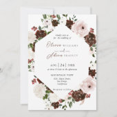 Waterverf Floral Geometric Wedding Invita Kaart (Voorkant)