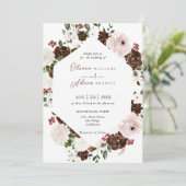 Waterverf Floral Geometric Wedding Invita Kaart (Staand voorkant)