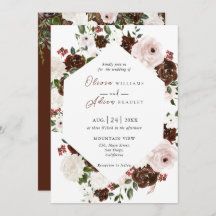Waterverf Floral Geometric Wedding Invita