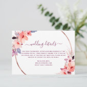 Waterverf Floral Geometric Wedding Kaart (Staand voorkant)