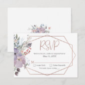 Waterverf Floral Geometric Wedding RSVP Kaartje (Voorkant / Achterkant)