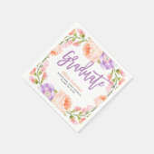 Waterverf Floral gepersonaliseerd afstudeerfeest Servet (Hoek)