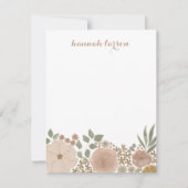 Waterverf Floral - Gepersonaliseerd Flat Notecard Notitiekaartje (Voorkant)