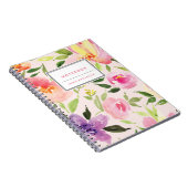 Waterverf Floral - Gepersonaliseerd Notitieboek (Rechterzijde)