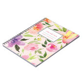 Waterverf Floral - Gepersonaliseerd Notitieboek (Linkerzijde)