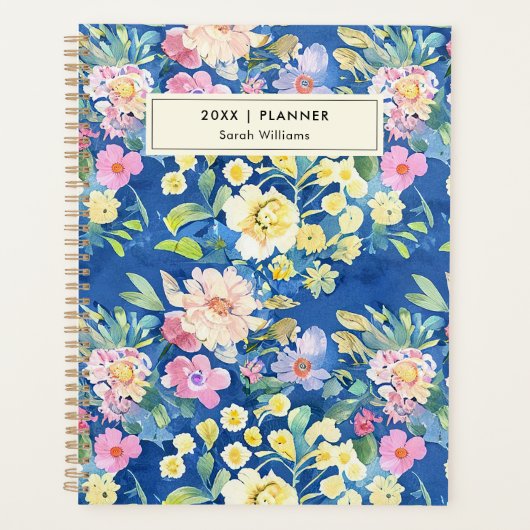 Waterverf Floral - Gepersonaliseerd Planner (Voorkant)