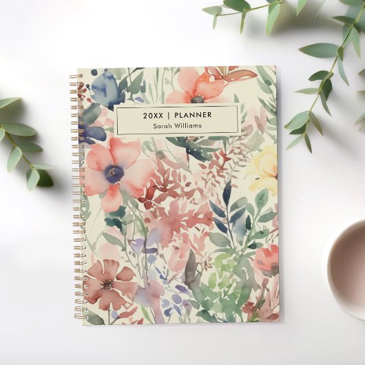 Waterverf Floral - Gepersonaliseerd Planner