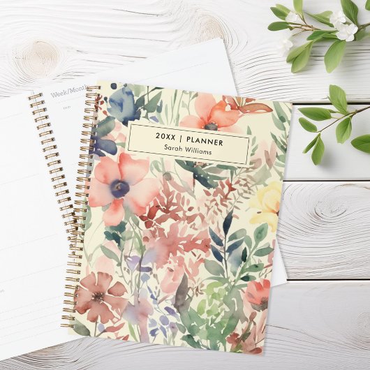 Waterverf Floral - Gepersonaliseerd Planner