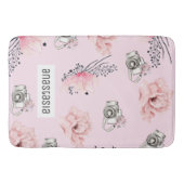 Waterverf Floral - Gepersonaliseerd Roos Badmat (Voorkant)