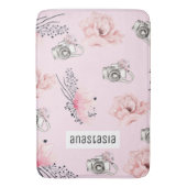 Waterverf Floral - Gepersonaliseerd Roos Badmat (Voorkant Verticaal)