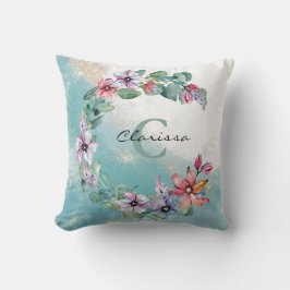 Waterverf Floral - Gepersonaliseerd Sierkussen