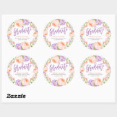 Waterverf Floral gepersonaliseerde Afstuderen Stic Ronde Sticker (Vel)