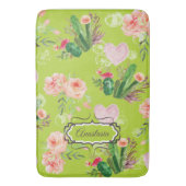 Waterverf Floral-gepersonaliseerde Cactus Badmat (Voorkant Verticaal)