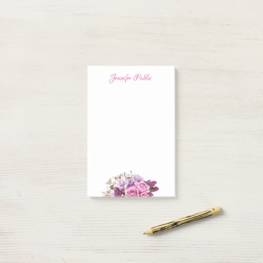 Waterverf Floral gepersonaliseerde Sjabloon Script Post-it® Notes