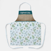  Waterverf Floral gepersonaliseerde voornaam Schort (Voorkant)