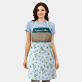  Waterverf Floral gepersonaliseerde voornaam Schort (Gedragen)