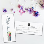 Waterverf Floral Gift for you Certificate Voucher