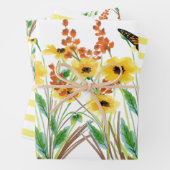 Waterverf Floral Gift Inpakpapier Vel (In situ)