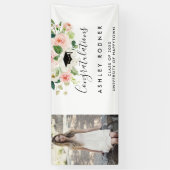 Waterverf Floral Girl Afstuderen Banner W/Foto (Verticaal)