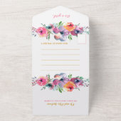 Waterverf Floral Girl Baby shower All In One Uitnodiging (Buitenkant)