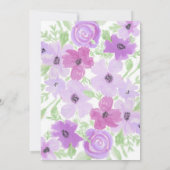 Waterverf Floral Girl's Baby shower Kaart (Achterkant)