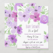 Waterverf Floral Girl's Baby shower