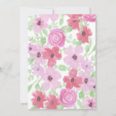 Waterverf Floral Girl's Baby shower Kaart (Achterkant)