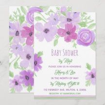 Waterverf Floral Girl's Baby shower per post