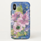 Waterverf Floral Glitter Case-Mate iPhone Case (Achterkant)