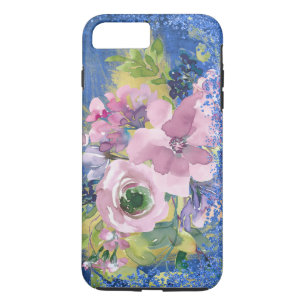 Waterverf Floral Glitter iPhone 8/7 Plus Hoesje