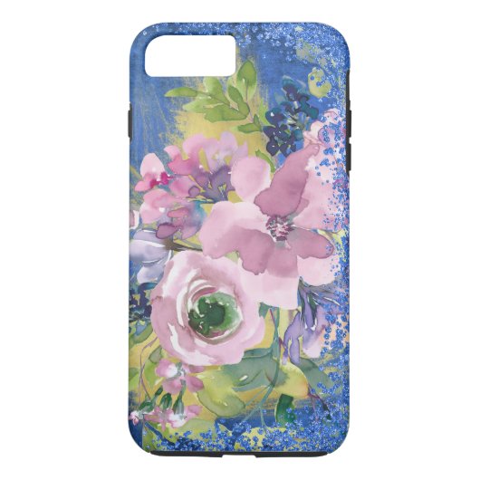 Waterverf Floral Glitter Case-Mate iPhone Case (Achterkant)