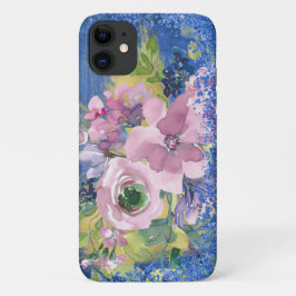 Waterverf Floral Glitter Case-Mate iPhone Case