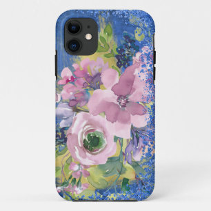 Waterverf Floral Glitter Case-Mate iPhone Case