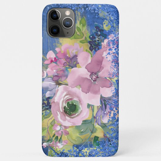 Waterverf Floral Glitter Case-Mate iPhone Case (Achterkant)