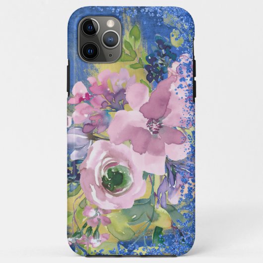 Waterverf Floral Glitter Case-Mate iPhone Case (Achterkant)