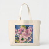 Waterverf Floral Glitter Grote Tote Bag (Voorkant)
