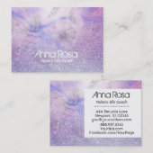 *~* Waterverf Floral Glitter Lavender Magenta Visitekaartje (Voorkant / Achterkant)