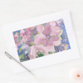 Waterverf Floral Glitter Rechthoekige Sticker (Envelop)