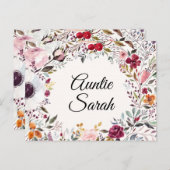 Waterverf Floral Godmoeder Voorstel Kaart (Voorkant / Achterkant)