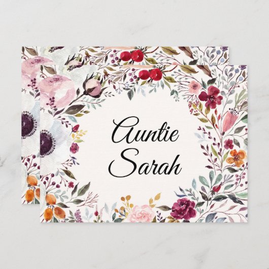 Waterverf Floral Godmoeder Voorstel Kaart (Voorkant / Achterkant)