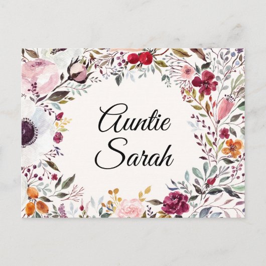 Waterverf Floral Godmoeder Voorstel Kaart (Voorkant)