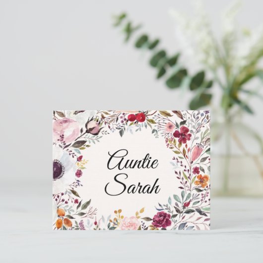 Waterverf Floral Godmoeder Voorstel Kaart (Staand voorkant)