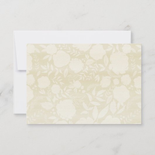 Waterverf Floral + Gold Accent RSVP-kaart - donker Kaart (Achterkant)