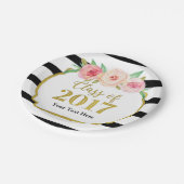 Waterverf Floral Gold Afstuderen 2017 Papieren Bordje (Gekanteld)